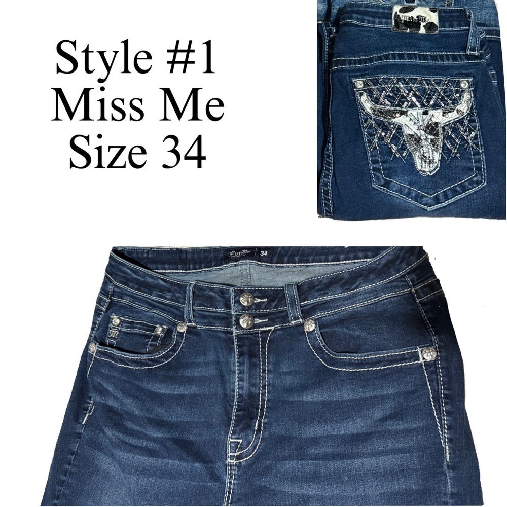 Miss Me Navy Blue Denim Pencil Skirt
